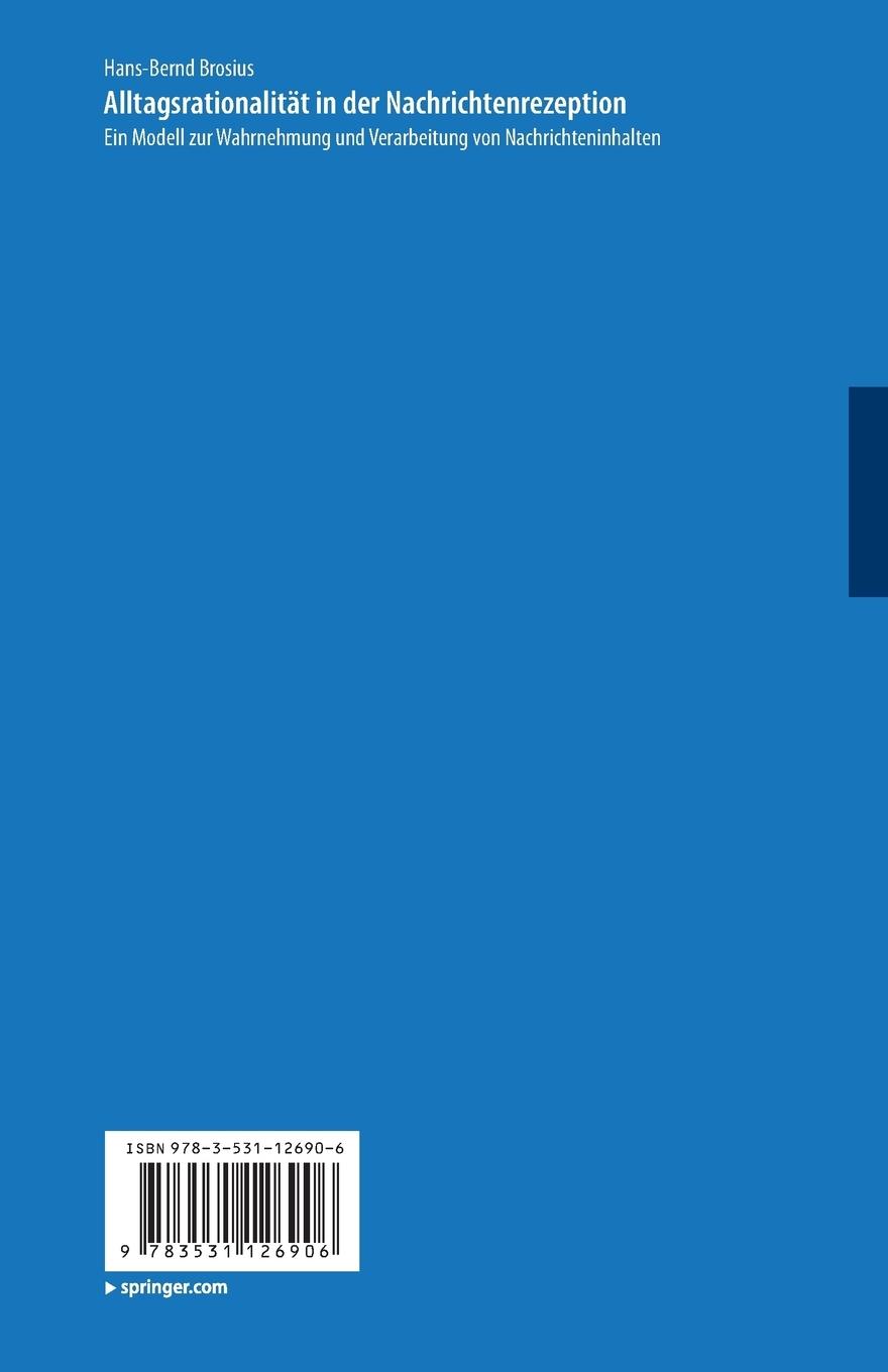 Rückseitencover Alltagsrationalität in der Nachrichtenrezeption