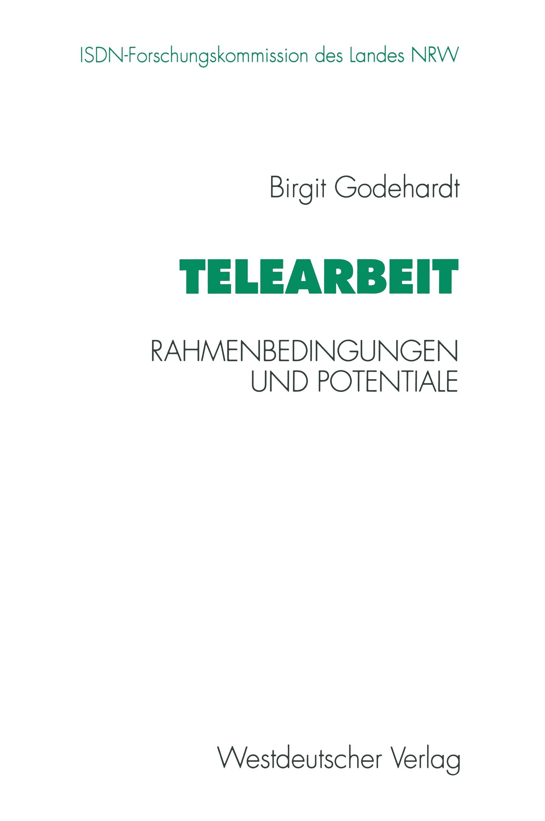 Vorderes Coverbild Telearbeit