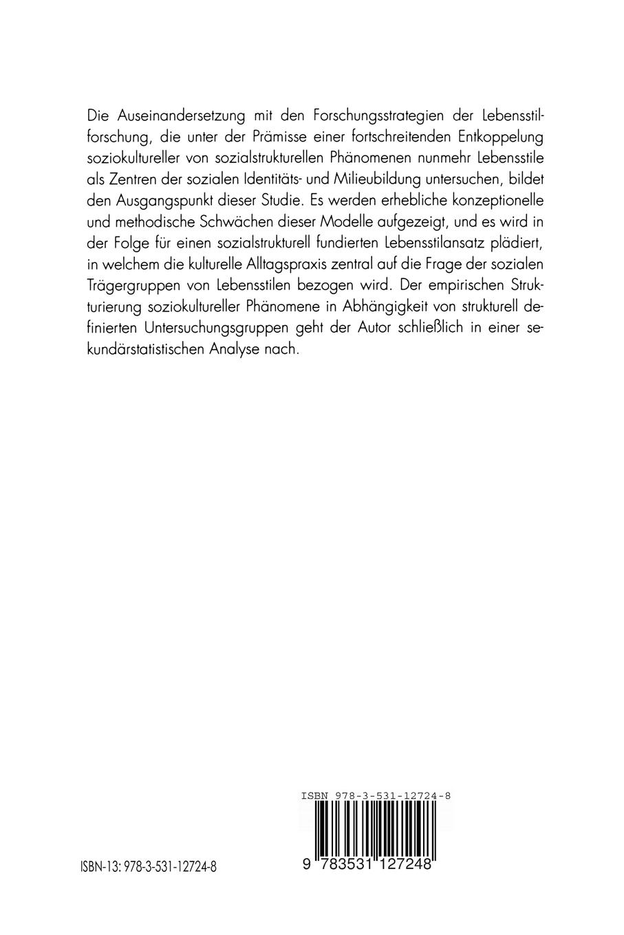 Rückseitencover Lebensstile im sozialstrukturellen Kontext
