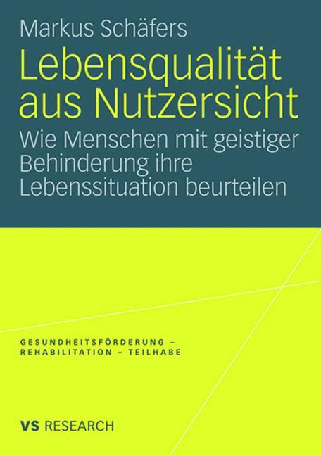 Vorderes Coverbild Lebensqualität aus Nutzersicht