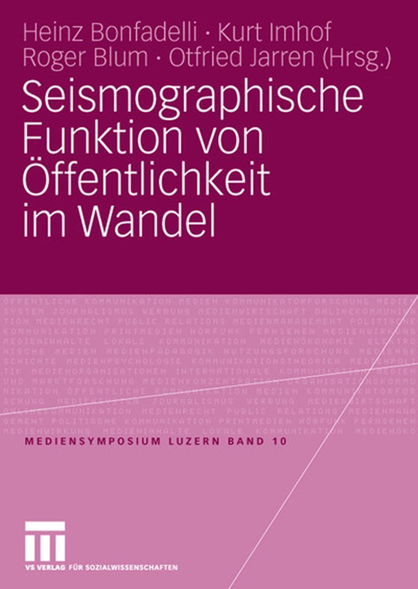 Vorderes Coverbild Seismographische Funktion von Öffentlichkeit im Wandel