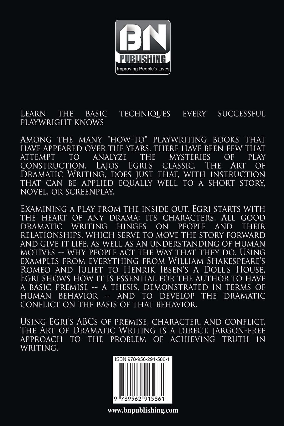 Rückseitencover The Art Of Dramatic Writing