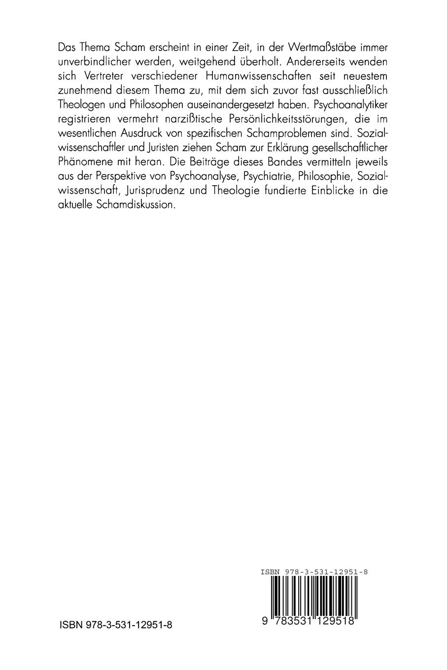 Rückseitencover Scham - ein menschliches Gefühl