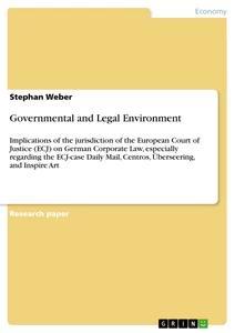 Vorderes Coverbild Governmental and Legal Environment