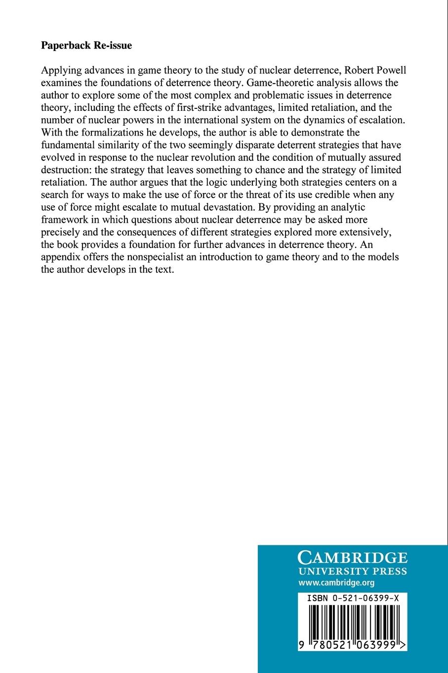 Rückseitencover Nuclear Deterrence Theory