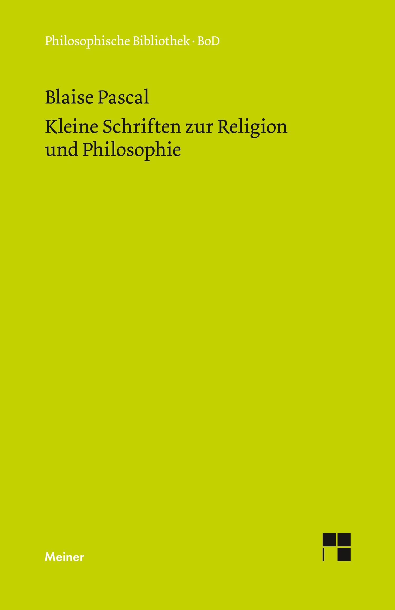 Vorderes Coverbild Kleine Schriften zur Religion und Philosophie
