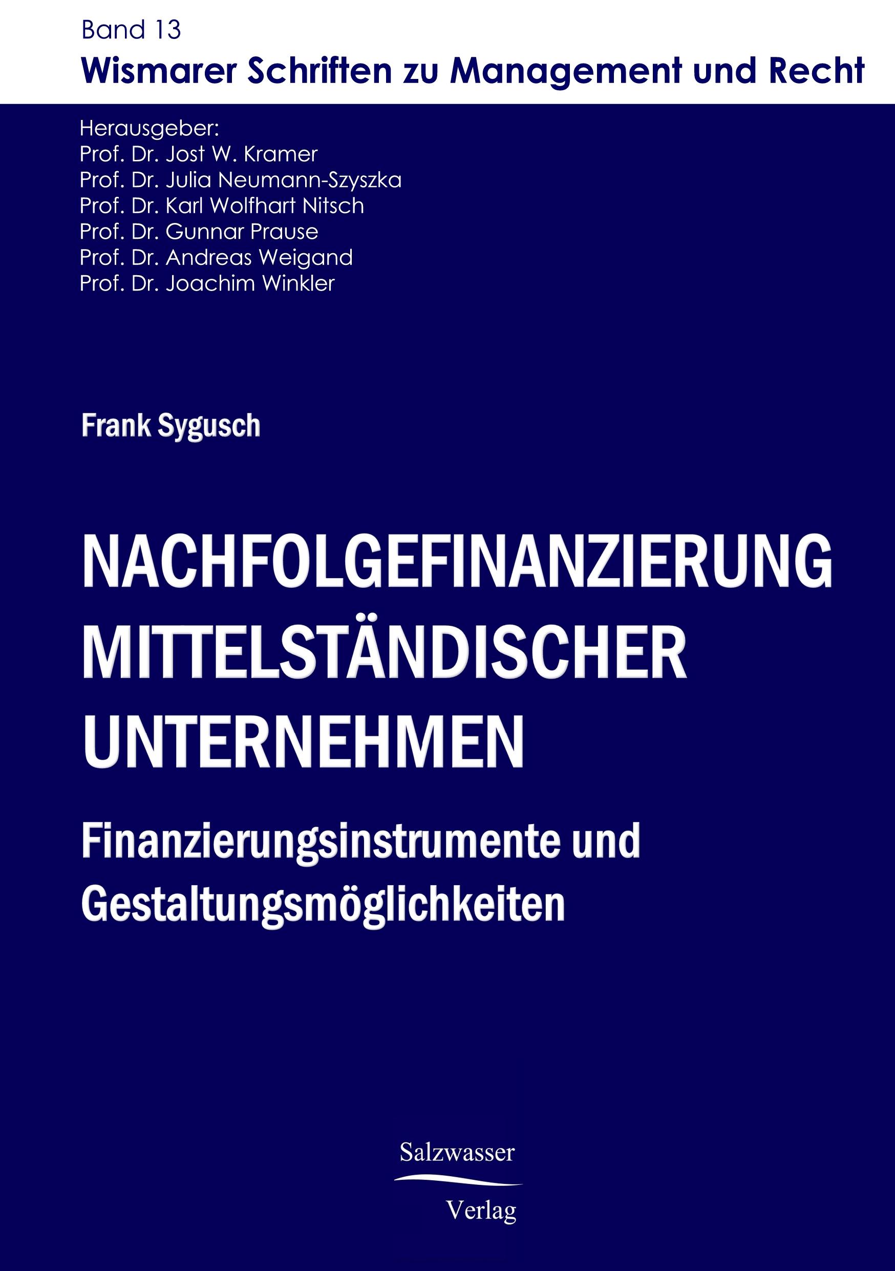 Vorderes Coverbild Nachfolgefinanzierung mittelständischer Unternehmen