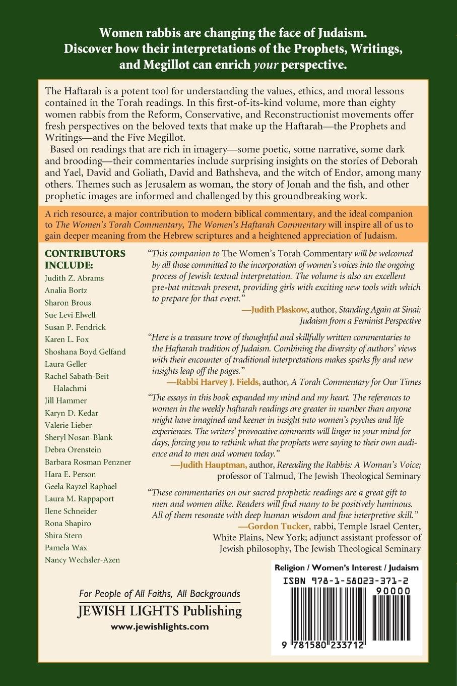 Rückseitencover The Women's Haftarah Commentary
