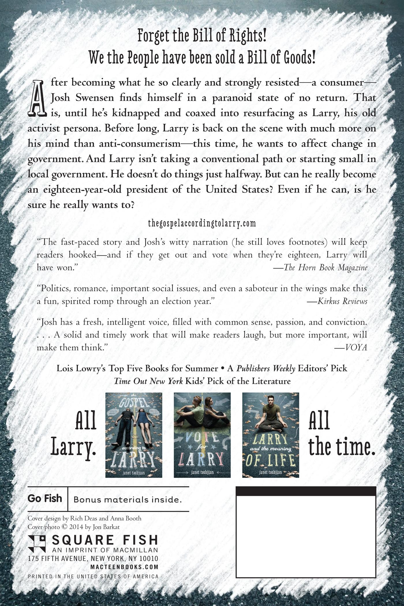 Rückseitencover Vote for Larry