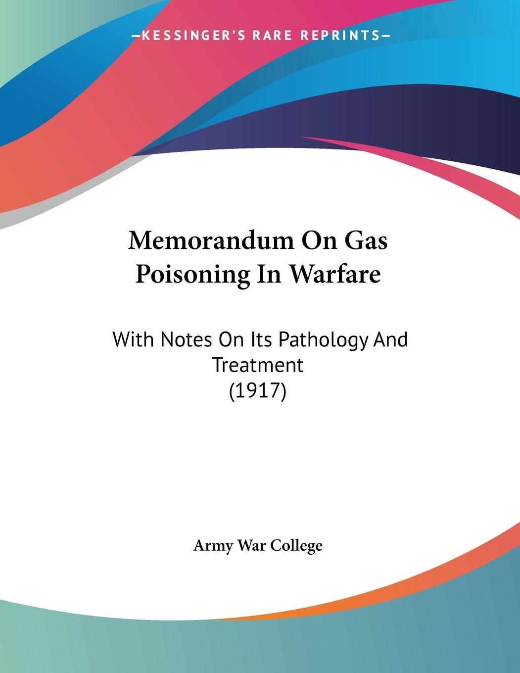 Vorderes Coverbild Memorandum On Gas Poisoning In Warfare