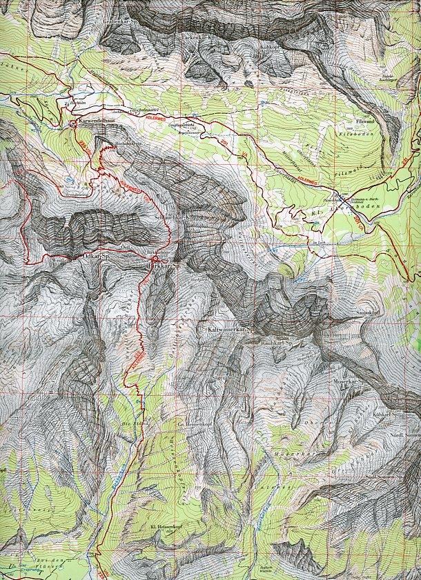 Beispielinhalt (Bild) DAV Alpenvereinskarte 05/2 Karwendelgebirge Mitte 1 : 25 000
