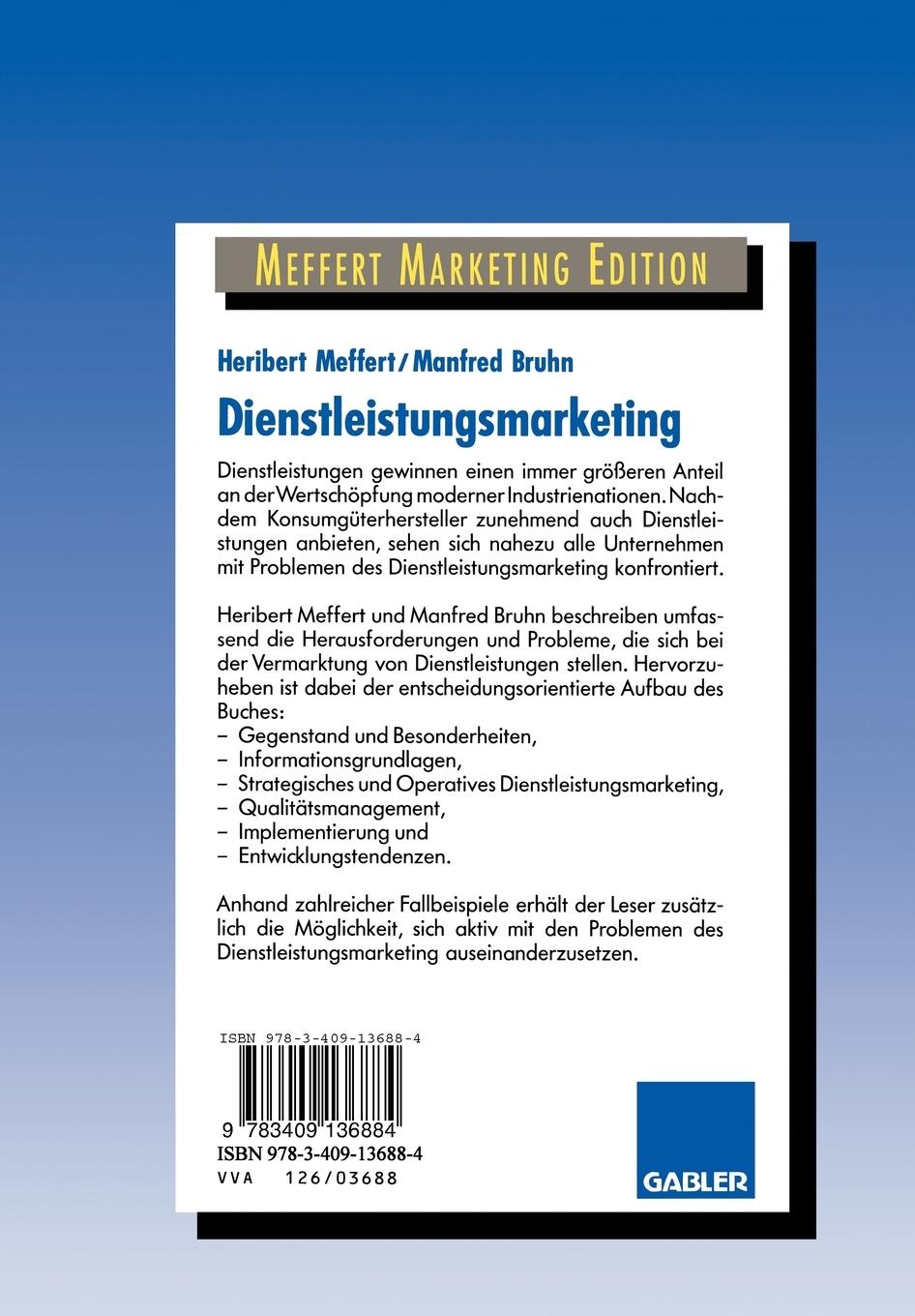 Rückseitencover Dienstleistungsmarketing