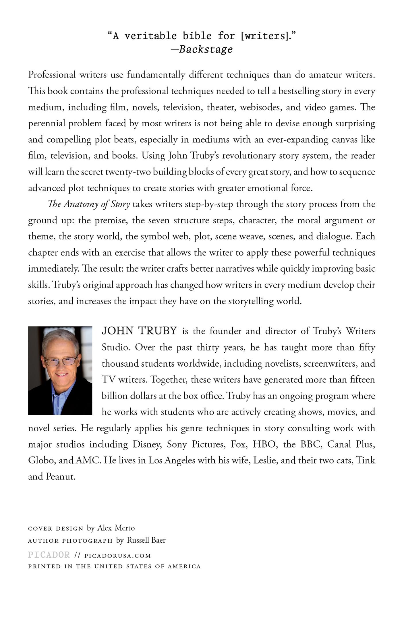 Rückseitencover Anatomy of Story