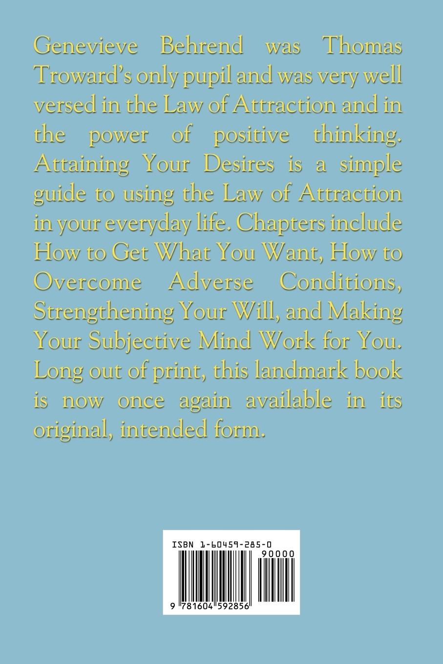 Rückseitencover Attaining Your Desires