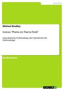 Vorderes Coverbild Lorcas "Poeta en Nueva York"