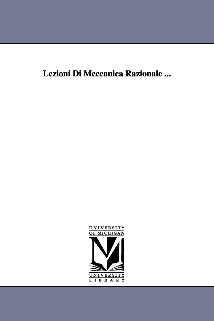Vorderes Coverbild Lezioni Di Meccanica Razionale ...