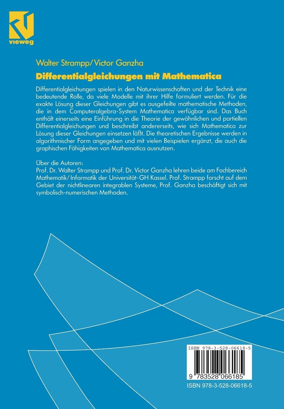 Rückseitencover Differentialgleichungen mit Mathematica