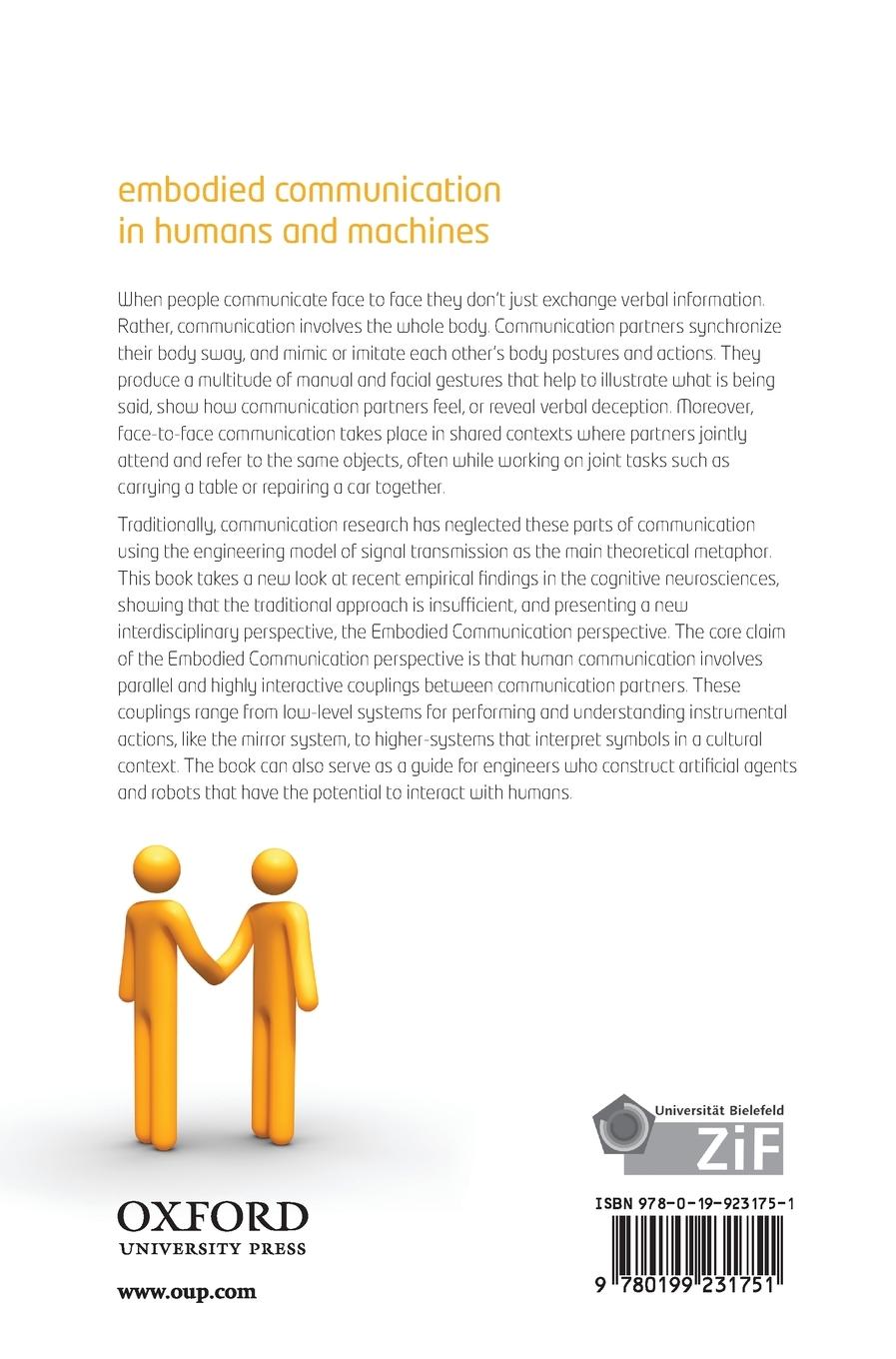 Rückseitencover Embodied Communication in Humans and Machines