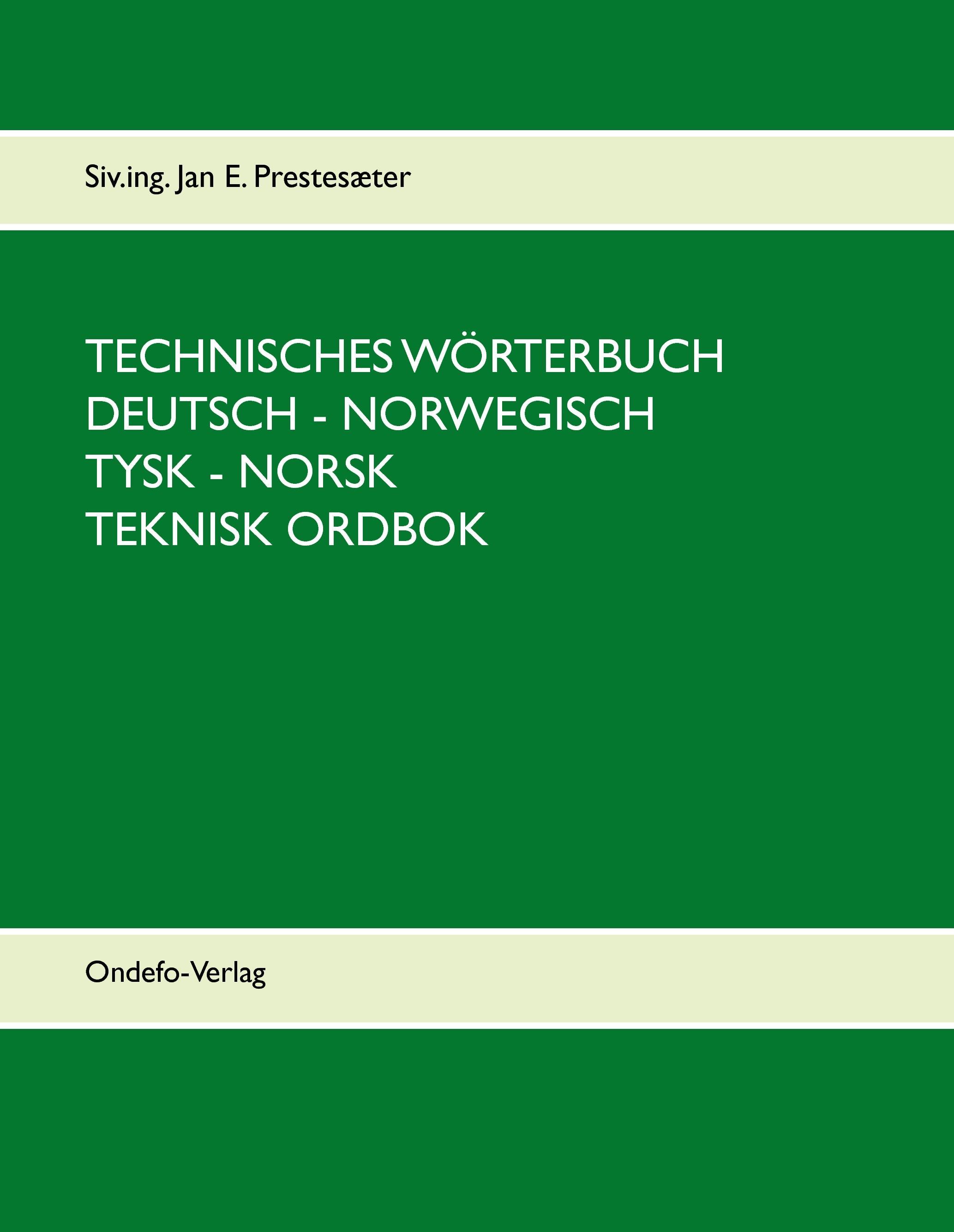Vorderes Coverbild Technisches  Wörterbuch  Deutsch - Norwegisch
