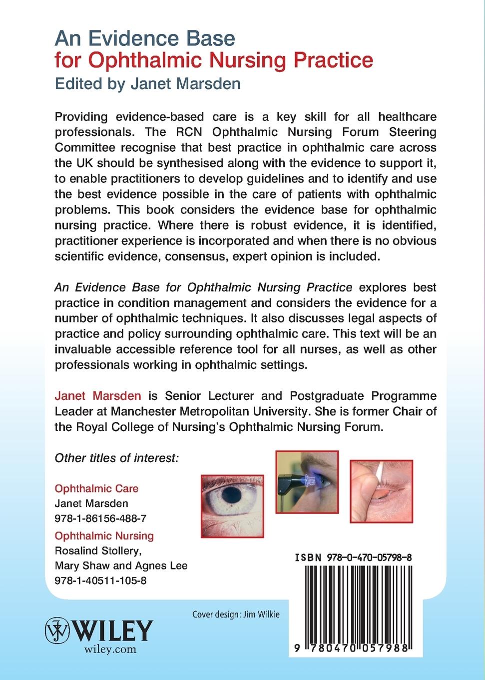 Rückseitencover An Evidence Base for Ophthalmic Nursing Practice