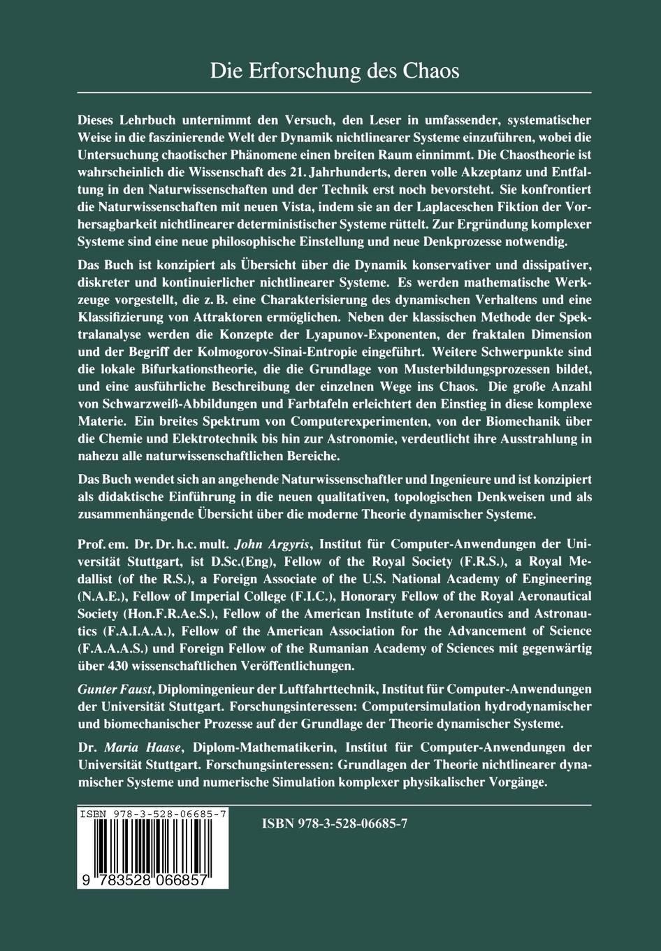 Rückseitencover Die Erforschung des Chaos