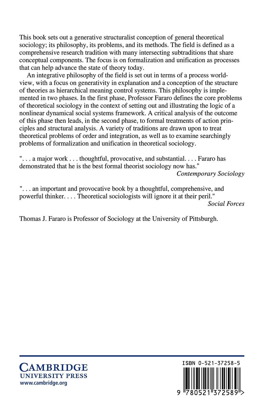 Rückseitencover The Meaning of General Theoretical Sociology