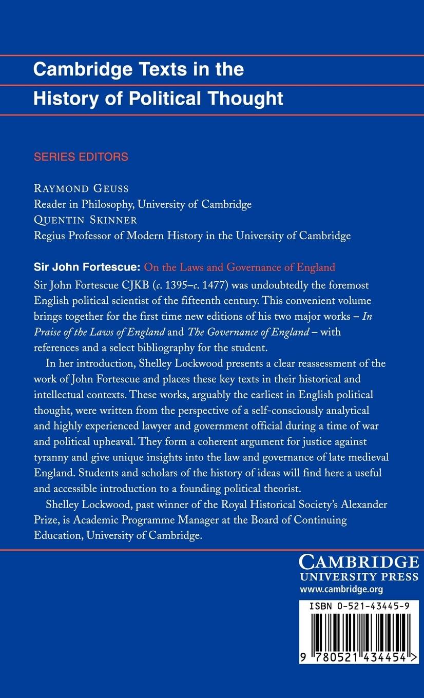 Rückseitencover Sir John Fortescue