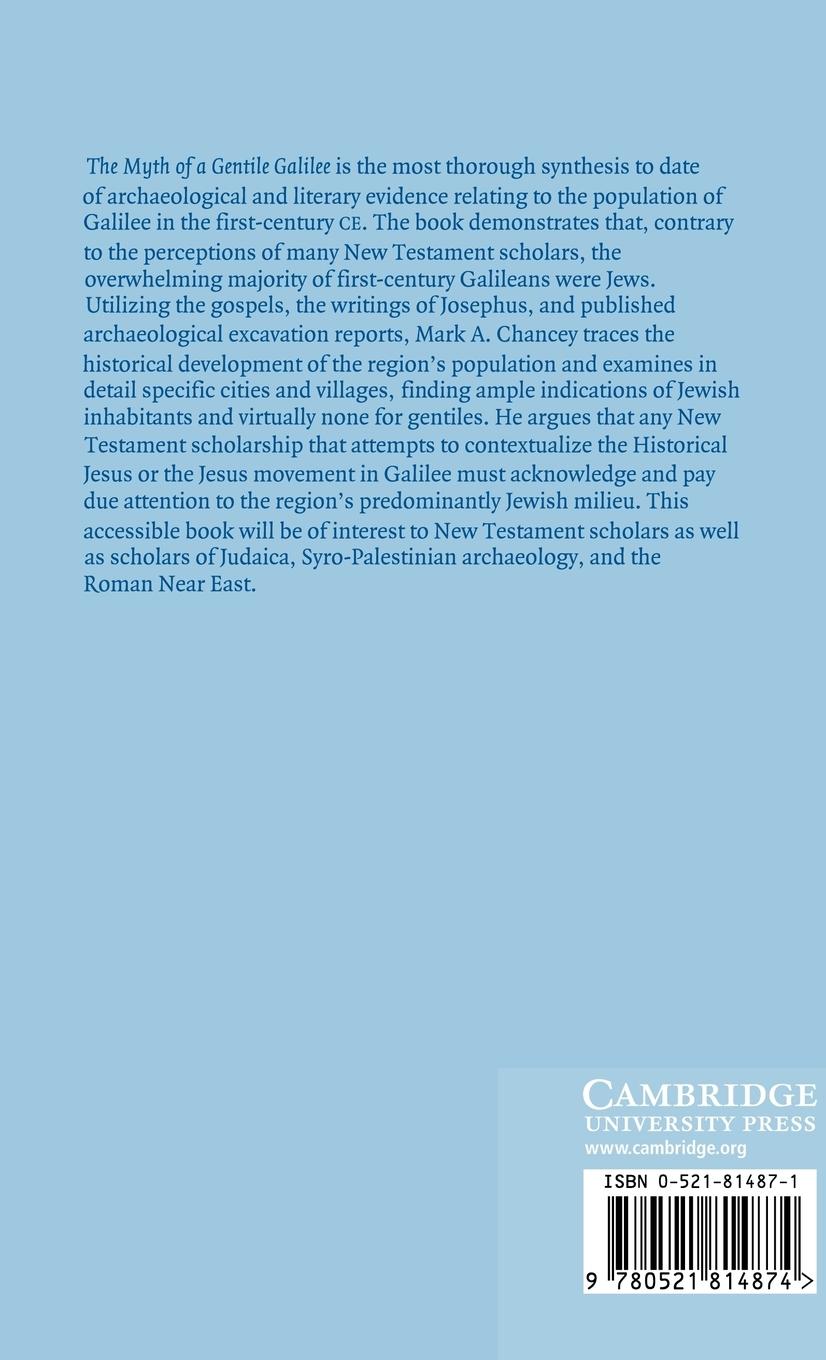 Rückseitencover The Myth of a Gentile Galilee