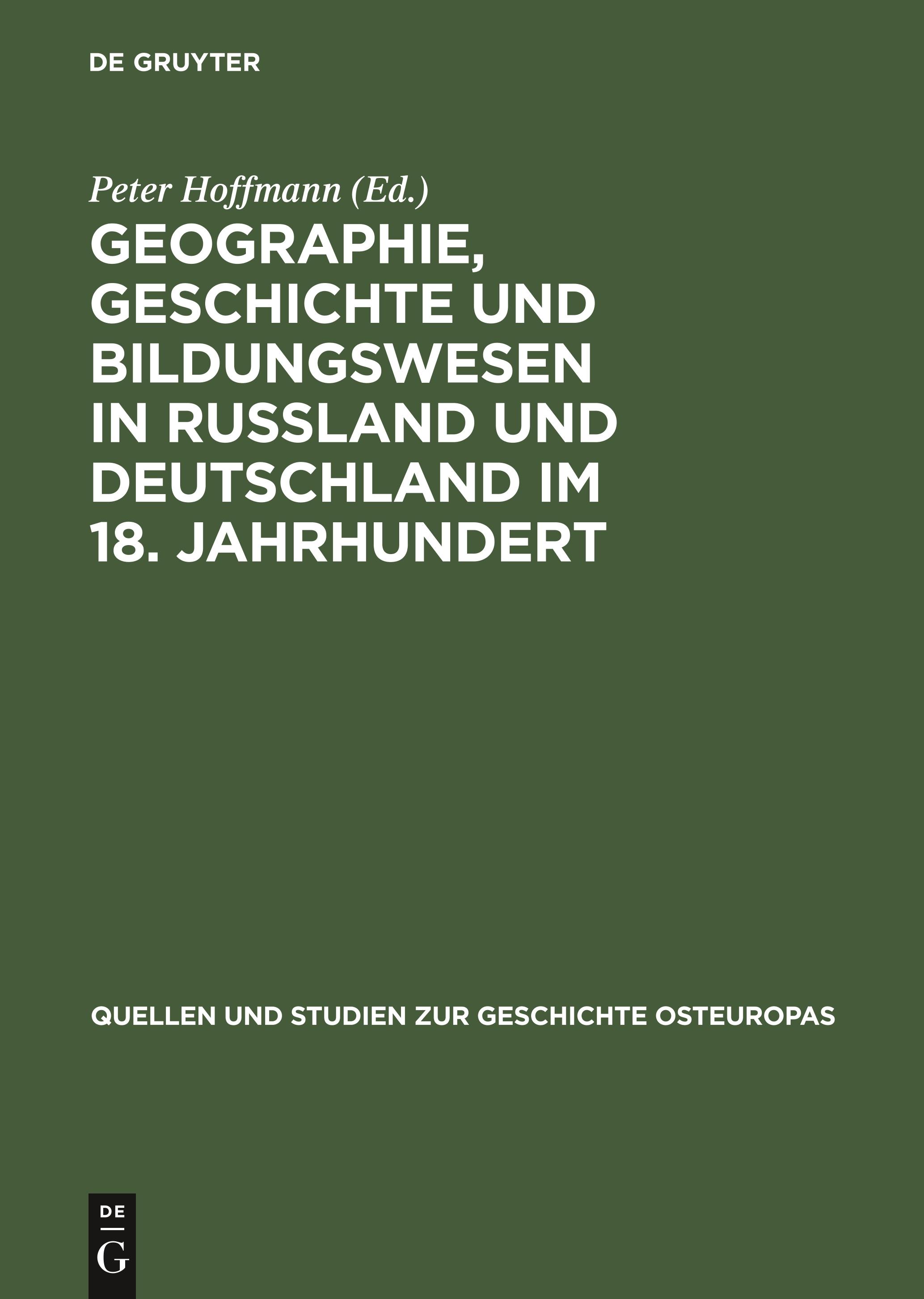 Vorderes Coverbild Geographie, Geschichte und Bildungswesen in Rußland und Deutschland im 18. Jahrhundert