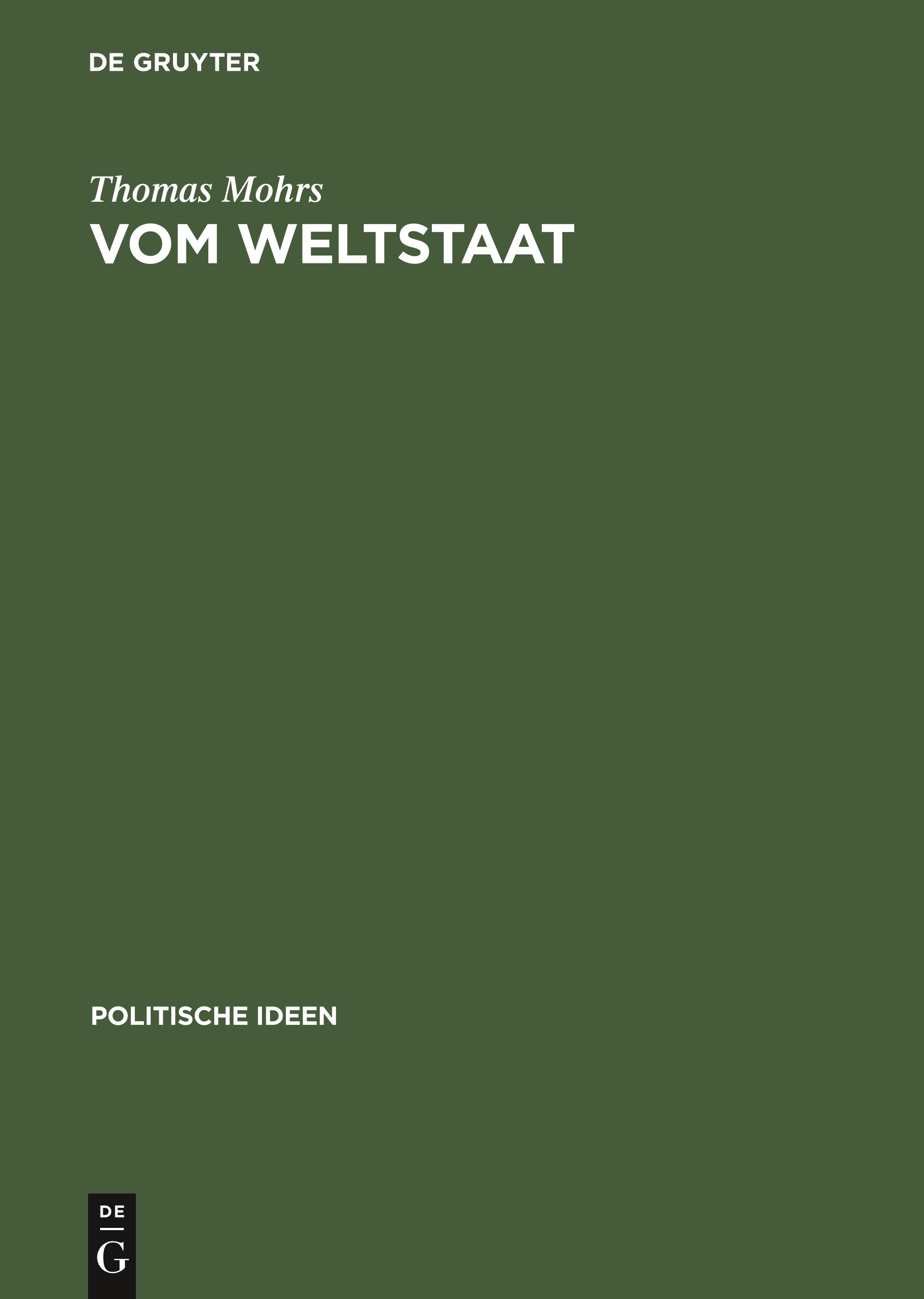 Vorderes Coverbild Vom Weltstaat
