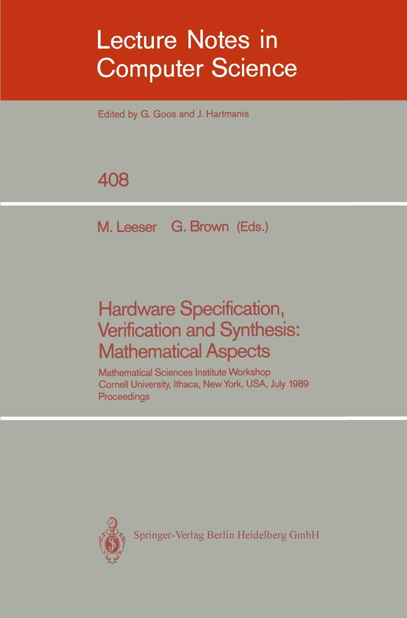 Vorderes Coverbild Hardware Specification, Verification and Synthesis: Mathematical Aspects