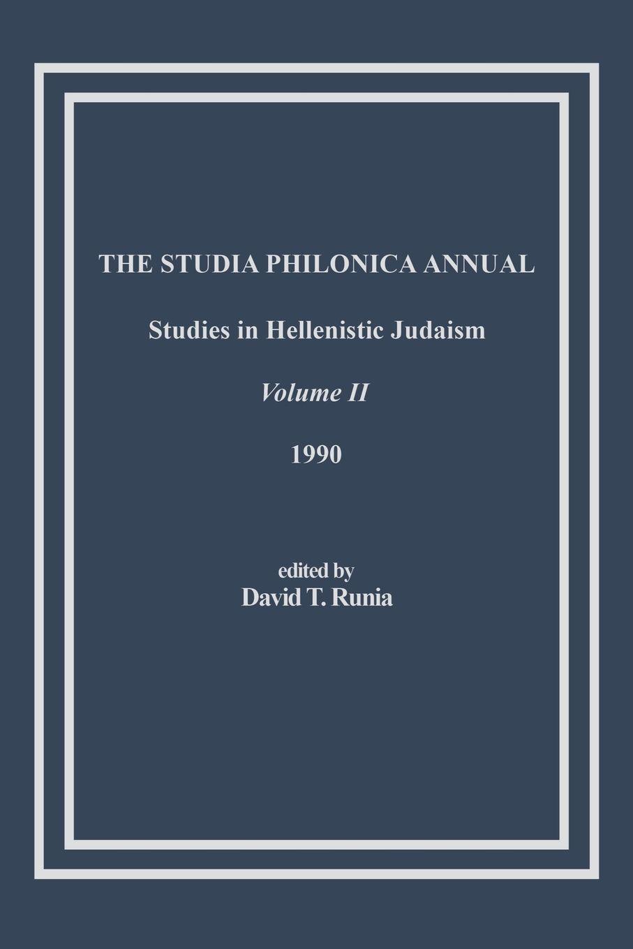 Vorderes Coverbild The Studia Philonica Annual, II, 1990