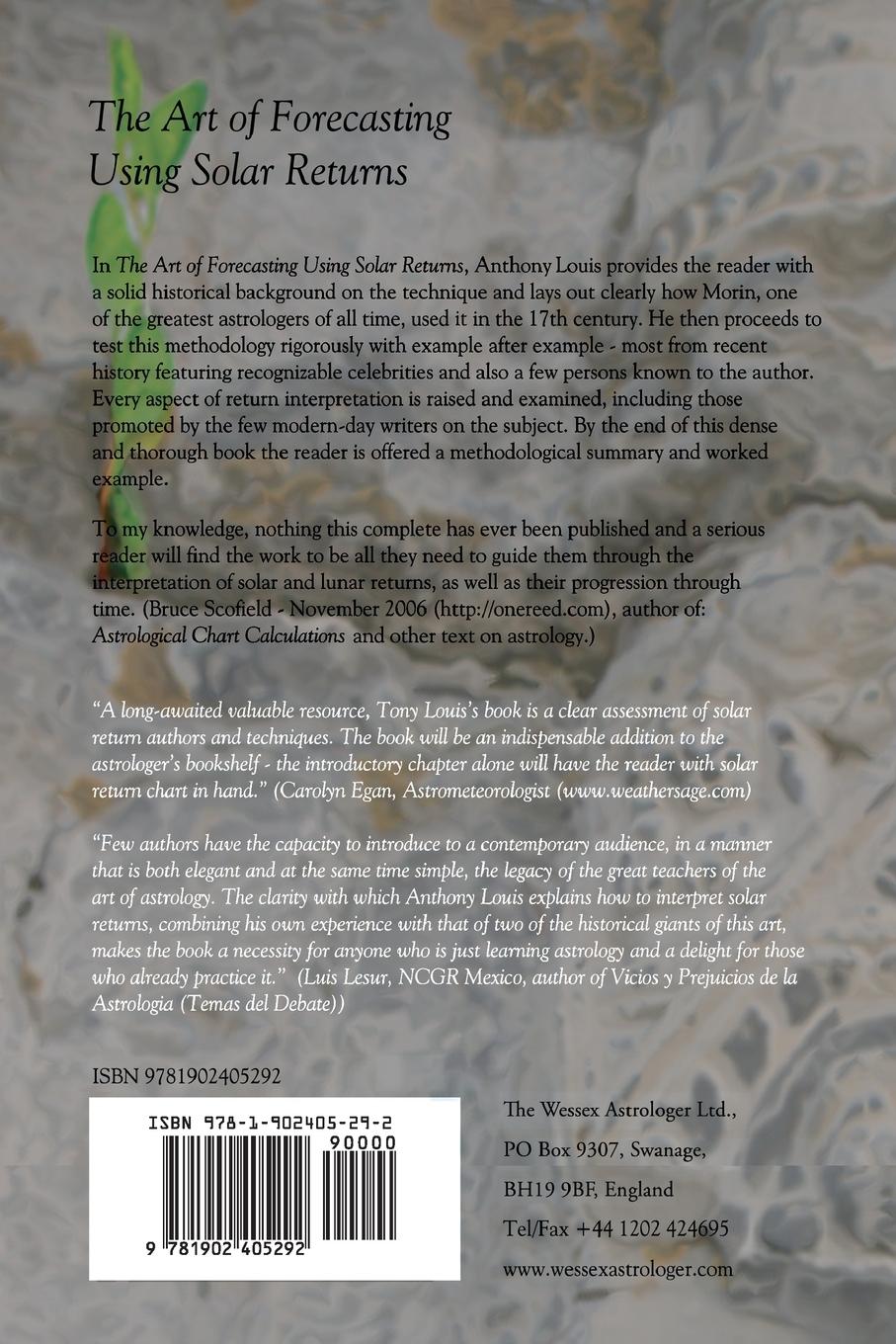 Rückseitencover The Art of Forecasting Using Solar Returns