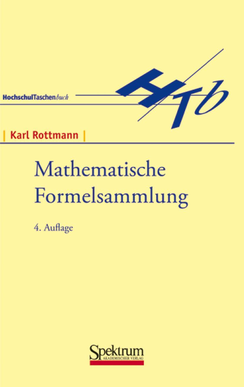 Vorderes Coverbild Mathematische Formelsammlung