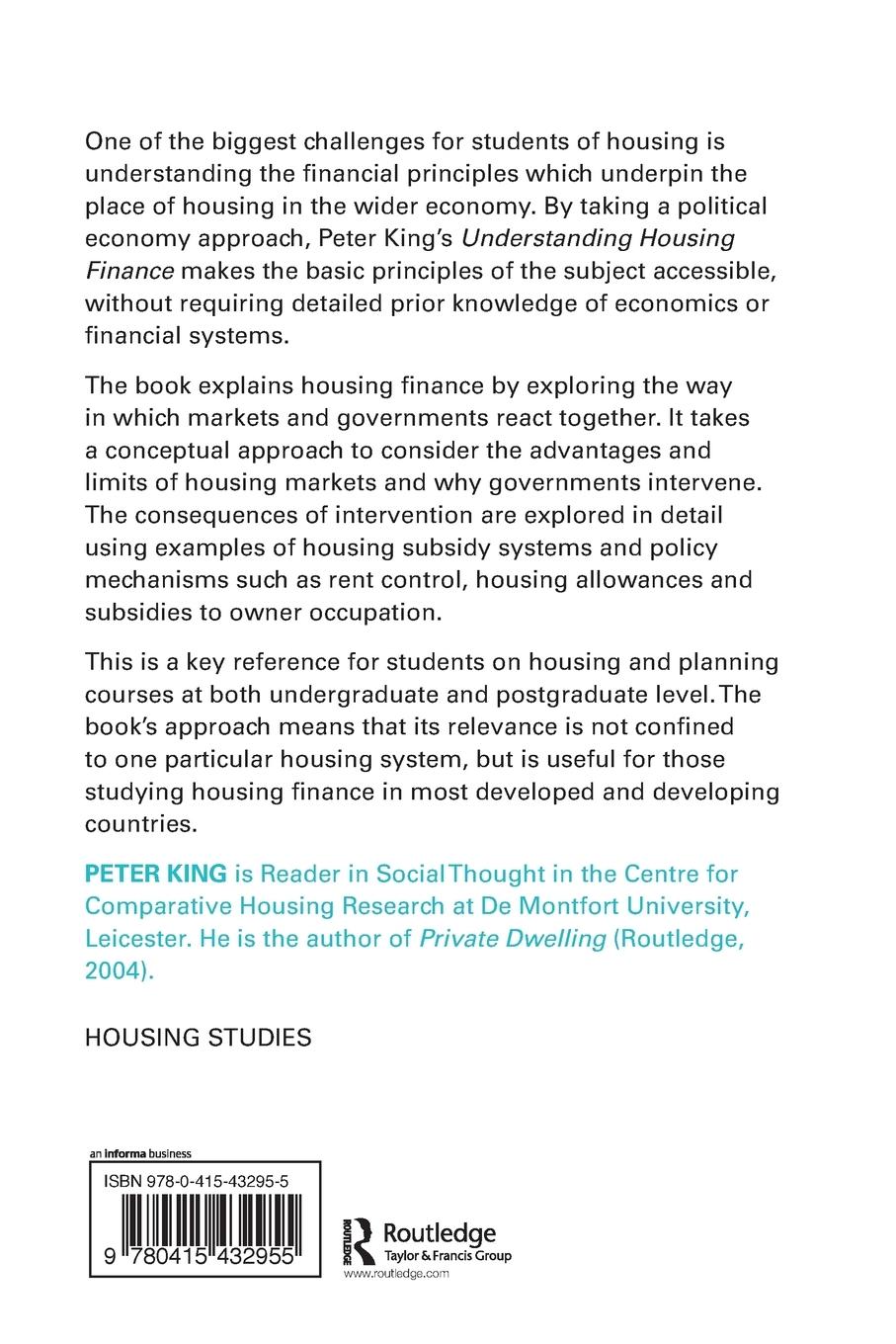 Rückseitencover Understanding Housing Finance