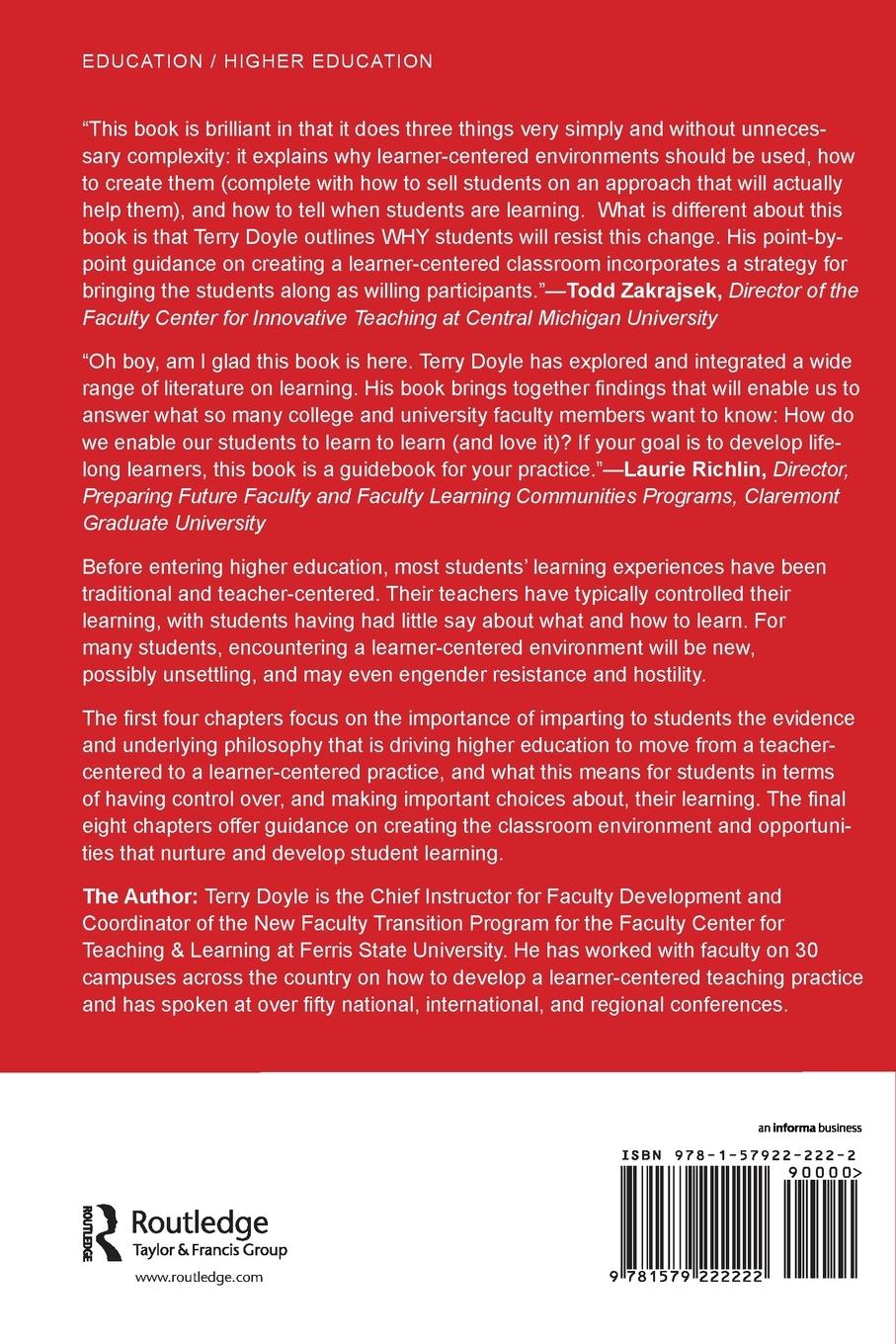 Rückseitencover Helping Students Learn in a Learner-Centered Environment