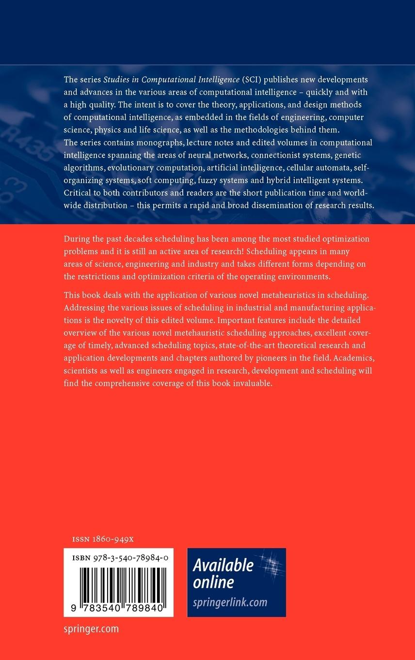 Rückseitencover Metaheuristics for Scheduling in Industrial and Manufacturing Applications