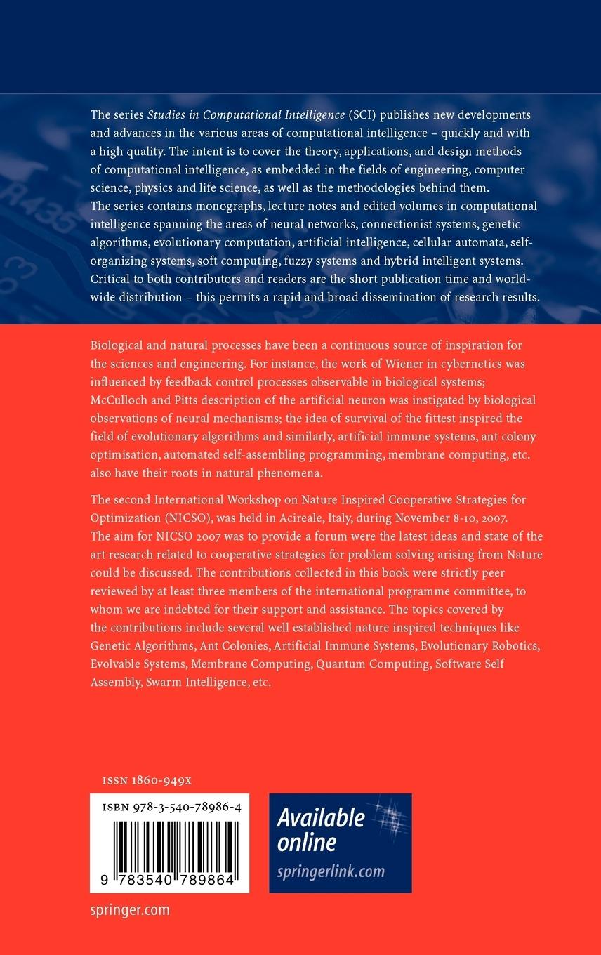 Rückseitencover Nature Inspired Cooperative Strategies for Optimization (NICSO 2007)