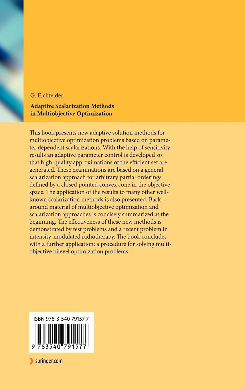 Rückseitencover Adaptive Scalarization Methods in Multiobjective Optimization