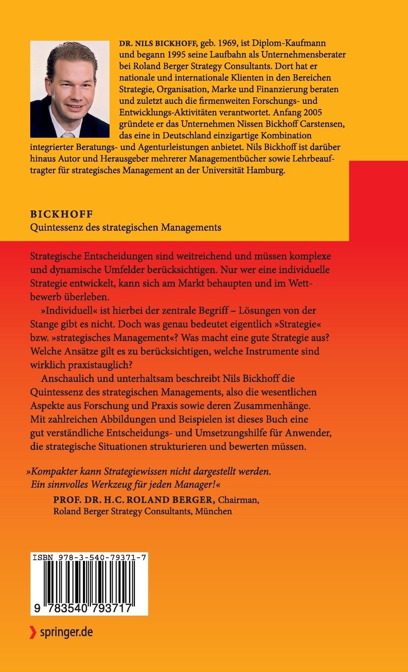 Rückseitencover Quintessenz des strategischen Managements