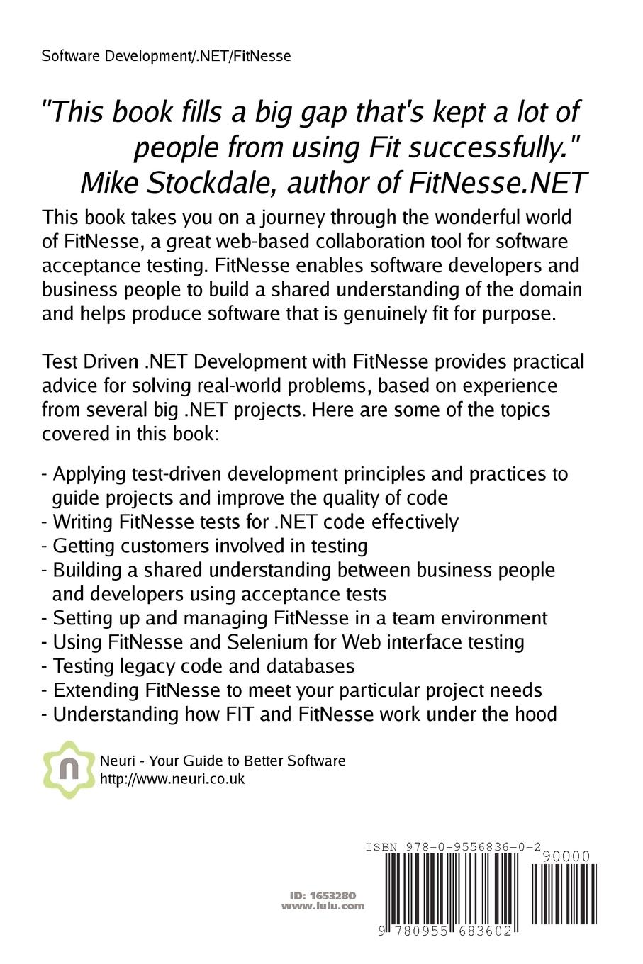 Rückseitencover Test Driven .NET Development with FitNesse