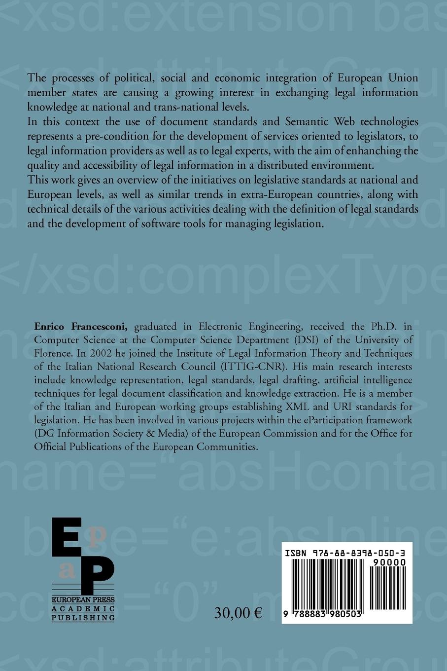 Rückseitencover Technologies for European Integration. Standards-Based Interoperability of Legal Information Systems.