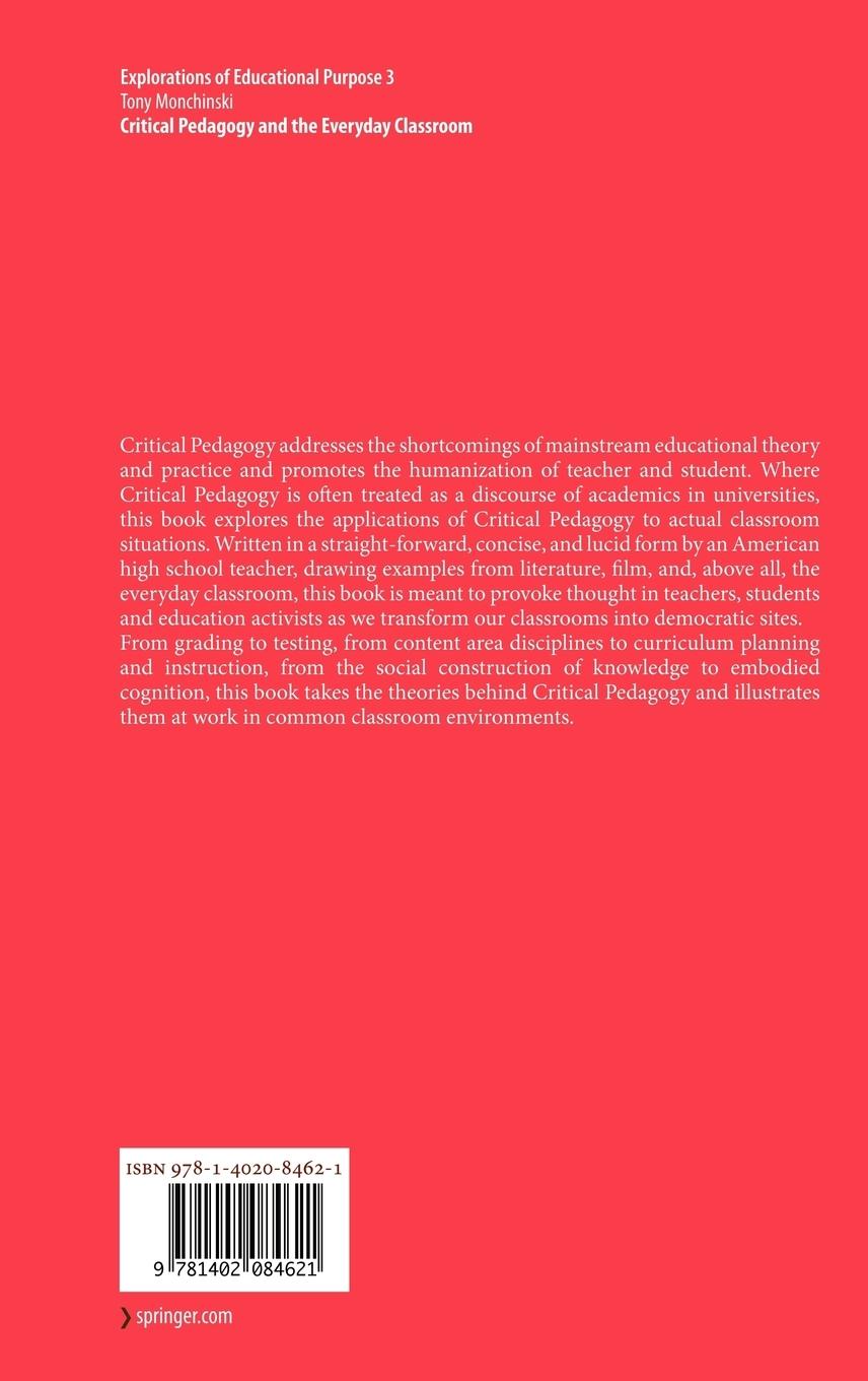 Rückseitencover Critical Pedagogy and the Everyday Classroom