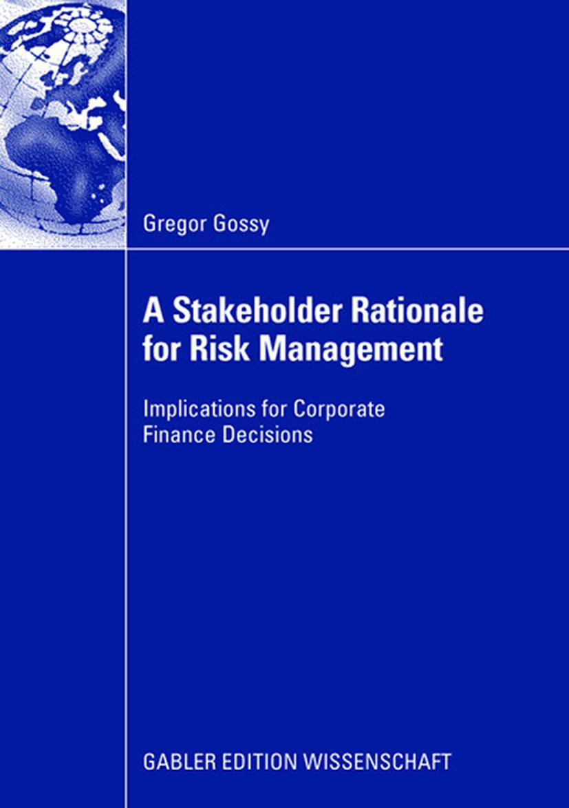 Vorderes Coverbild A Stakeholder Rationale for Risk Management