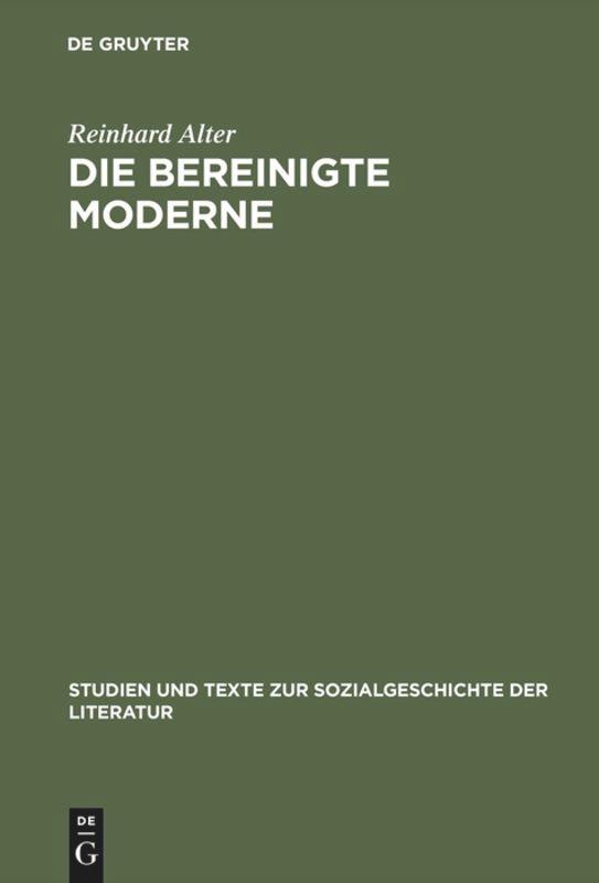 Vorderes Coverbild Die bereinigte Moderne
