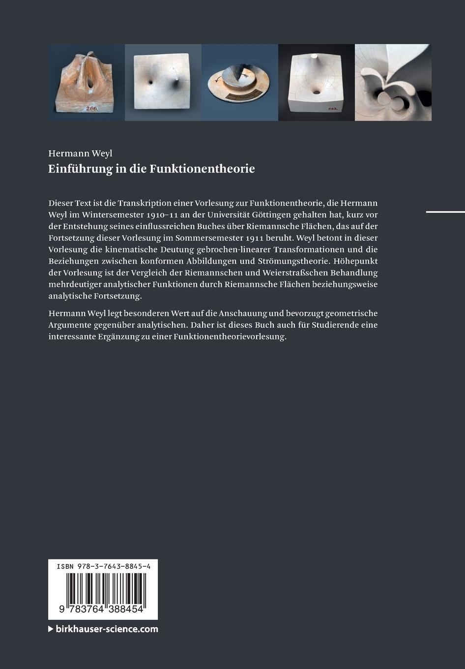 Rückseitencover Einführung in die Funktionentheorie