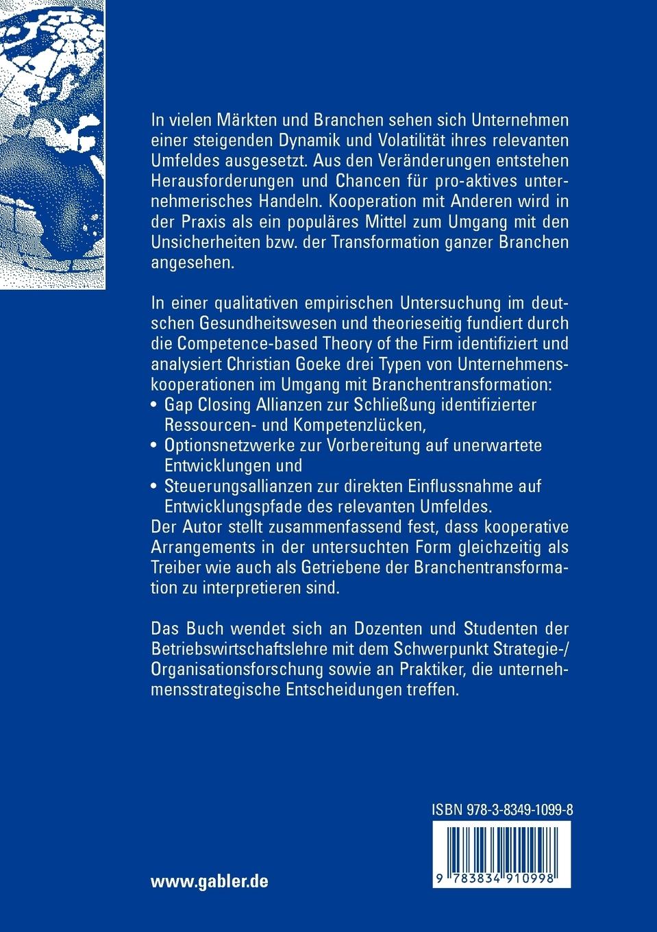 Rückseitencover Unternehmenskooperation und Branchentransformation