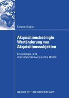 Vorderes Coverbild Akquisitionsbedingte Wertänderung von Akquisitionssubjekten