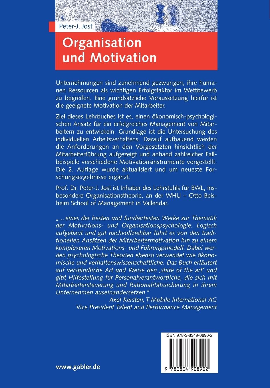 Rückseitencover Organisation und Motivation