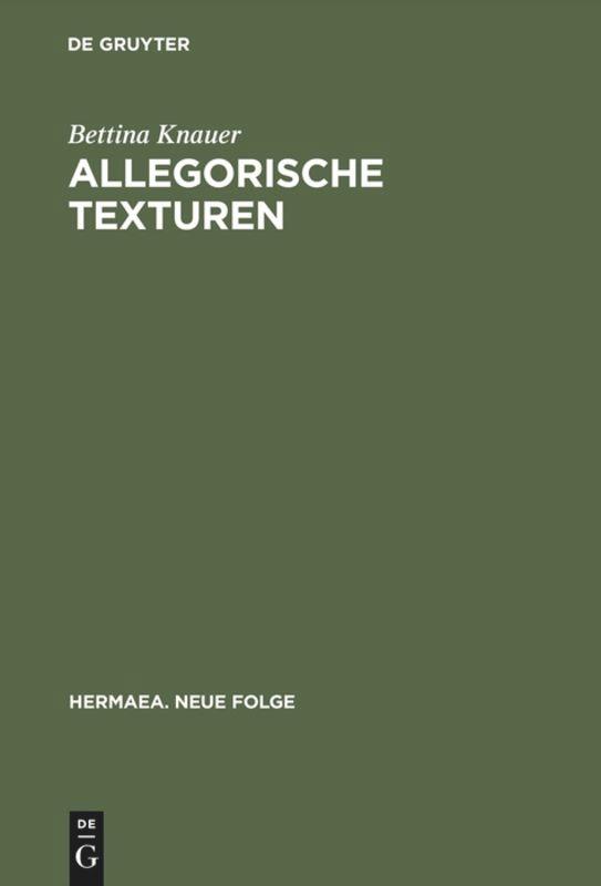 Vorderes Coverbild Allegorische Texturen